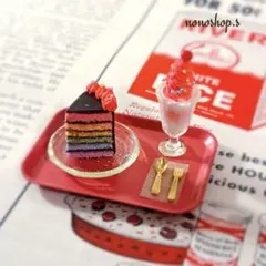 ミニチュアスイーツ　カラフルアメリカンケーキ　ミニチュアフード　ハンドメイド
