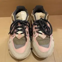 LACOSTE スニーカー ピンク/ベージュ/グレー