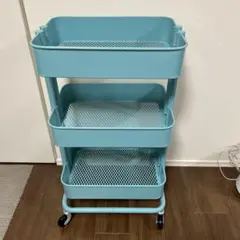 【配送要確認】イケア ロースコグ ターコイズ キッチン台 ワゴン 廃盤色