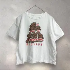 韓国子供服 plan.b ベアプリント半袖Tシャツ ホワイト S