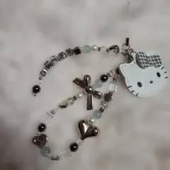 サンリオ ハローキティ ブリルミー ミラー付きビーズストラップ　美品