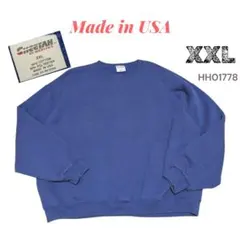 USA製メンズ無地スウェットトレーナーXXLブルー