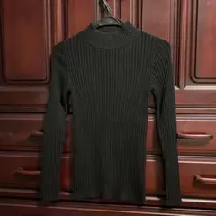 無印良品　首のチクチクをおさえた　洗えるワイドリブ編みハイネックセーター