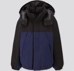 UNIQLO ウォームパデットパーカ　中綿コート フード付き 140 黒　紺