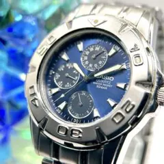 CASIO カシオ　メンズ　腕時計　クォーツ　ブルー文字盤　回転ベゼルのサムネイル