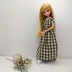 22cmドール♡ オリーブグリーン マキシワンピース 単品