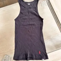 Polo Ralph Lauren ブラックタンクトップ M リブ編み
