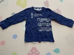 電車イラスト 長袖カットソー 100cm