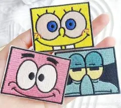 スポンジボブ 刺繍ワッペン 3枚セット
