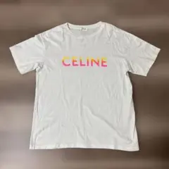 CELINE グラデーションロゴ Tシャツ ホワイト