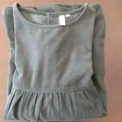 Samansa Mos2 モスグリーン長袖ワンピース 女児Lサイズ