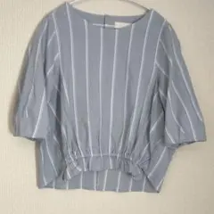 自由区 リネン混 ドルマンスリーブ ストライプブラウス - メルカリ