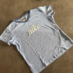 Nike 水色 刺繍ロゴ Tシャツ Mサイズ