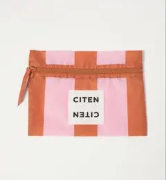 CITEN ポーチ ストライプ ピンク　フラットポーチのサムネイル