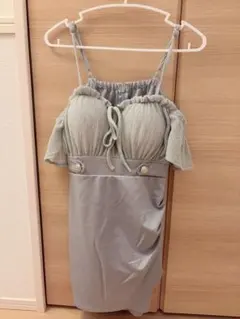 DAZZY グレー オフショルダー ナイトドレスS