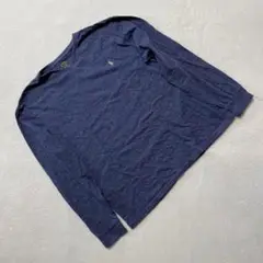 POLO RALPH LAUREN 長袖 Vネック ロゴ 刺繍 ネイビー L