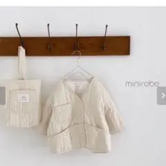 韓国子供服 minirobe ノーカラージャケット 手提げ付き