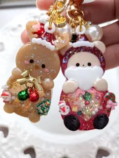 シェイカー　シャカシャカ　レジン　キーホルダー　クリスマス　セット