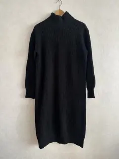 ビューティアンドユース　ニットワンピース　ネイビー