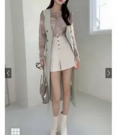 【新品未使用】GRL ベルト付き　トレンチ風　ジレ