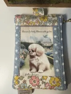 ペキニーズ柄ポーチ　☆ハンドメイド☆