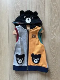 【100】DOUBLE.B ミキハウス なりきりベスト くま フード付