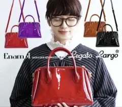Legato Largo エナメルショルダーミニボストントートバッグのサムネイル