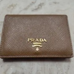 PRADA ブラウン 名刺入れ サフィアーノレザー