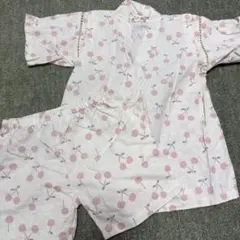 さくらんぼ柄 甚平 100cm