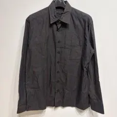 COMME CA MEN ストライプシャツ 46 M 総柄 長袖 ダークカラーのサムネイル