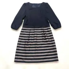 ANAYIアナイ 異素材ドッキングワンピース グログランテープ38