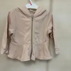 フード付きピンクトレーナー　プティマイン　90サイズ