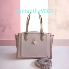 SamanthaVEGA ピンクベージュ トートバッグ 合成皮革 2way