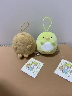 すみっコぐらし　ばんざいゴムひも付きマスコット　とんかつ　ぺんぎん？　2点セット