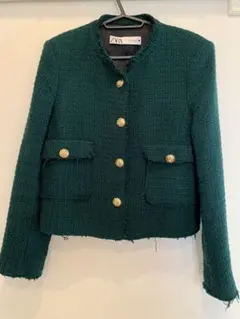 ZARA 金ボタン　ツィードジャケット