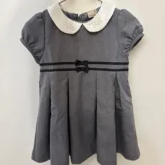 petit main グレー 襟付きワンピース　セレモニー