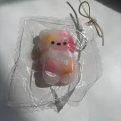 クマ型装飾品 ピンクオレンジ