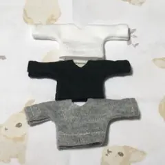 オビツ11 服 ハンドメイド シャツ 3枚 (白黒グレー)セット 即購入OK