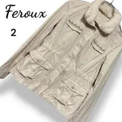 Feroux フェルゥ オンワード樫山 ボア襟 ミリタリージャケット M 2のサムネイル