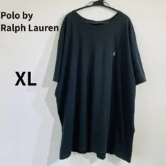 【希少XL】ポロラルフローレン 刺繍ロゴ Tシャツ 黒 ホンジュラス製 90s