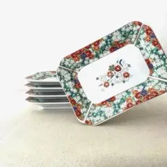 M843 ○有田焼　スクエア皿【5枚】未使用　美しい