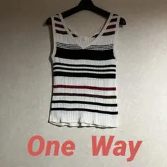 【oneway 】Vネックリブニットタンクトップ ボーダーのサムネイル