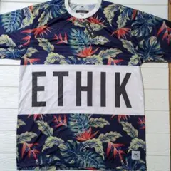 タグ付き ETHIK Tシャツ XLサイズ ポリエステル 総柄