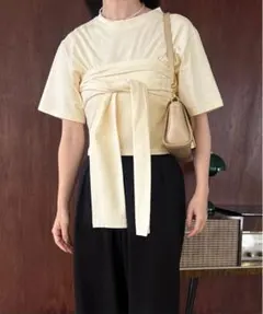 【lawgy】cut ribbon bustier set topsのサムネイル