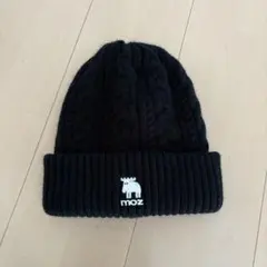 moz ケーブル編み ニット帽 黒
