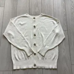 PLST アイボリー ボタン付きカーディガン