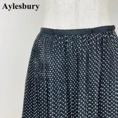 Aylesbury ドット柄ロングスカート 黒 9号M相当 1409-B