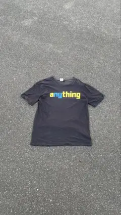 00s anything logo Tシャツ ブラック Mサイズ鬼フェードのサムネイル