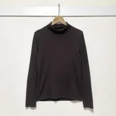 UNIQLO ユニクロ ハイネック長袖カットソー ブラウン M インナー