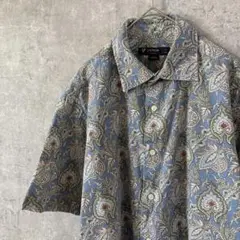 CREMIEUX CLASSICS ペイズリー柄シャツ M 青系 コットン古着